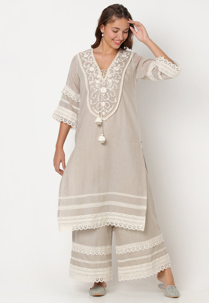 HALO BLOOMS FLY FREE KURTA-Kurta-KAVERi