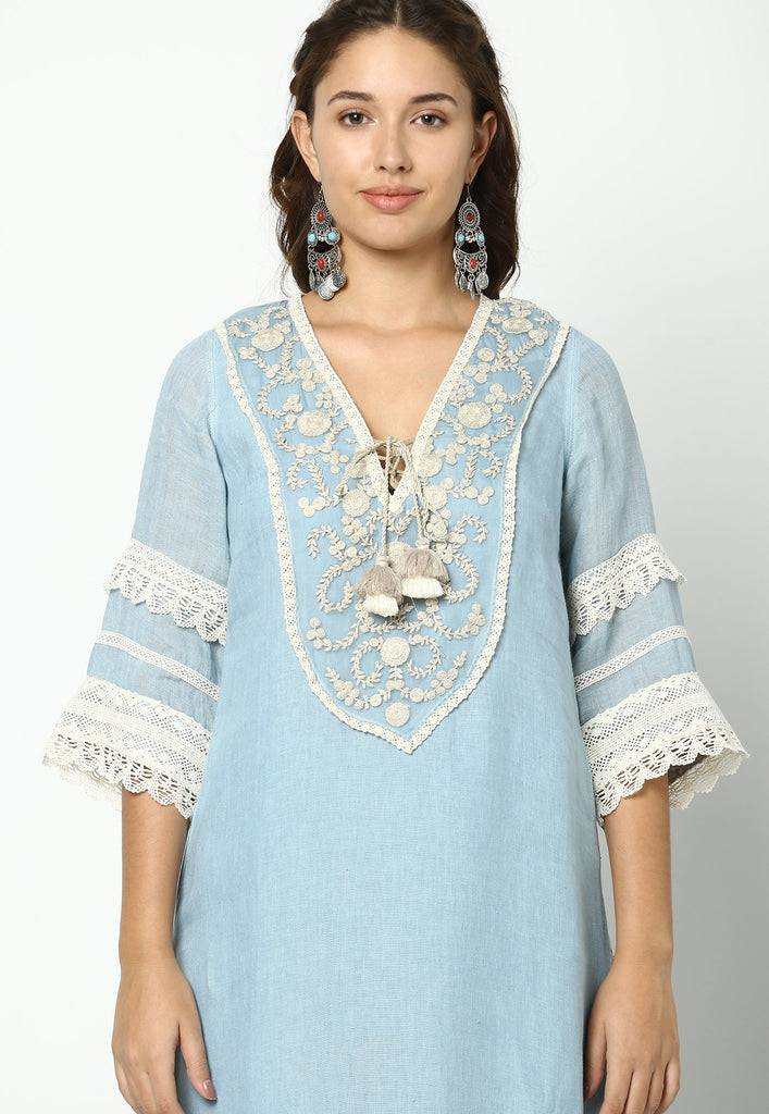 HALO BLOOMS FLY FREE KURTA-Kurta-KAVERi