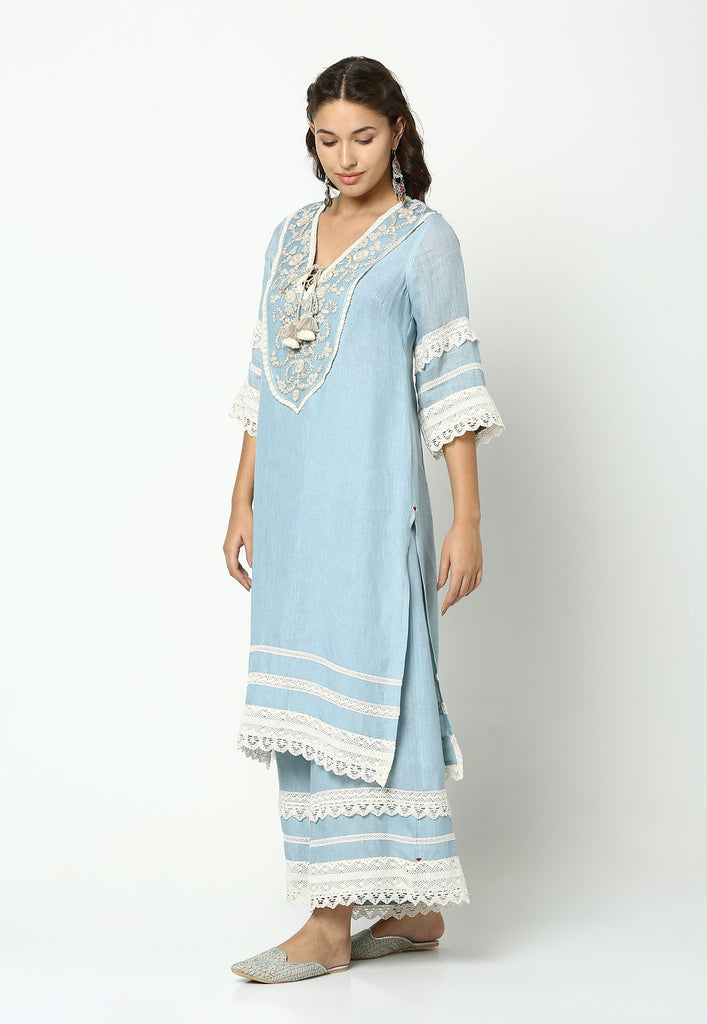 HALO BLOOMS FLY FREE KURTA-Kurta-KAVERi