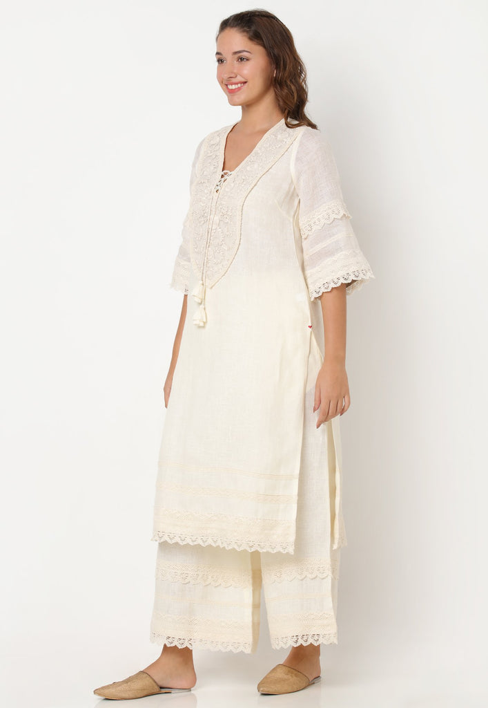 HALO BLOOMS FLY FREE KURTA-Kurta-KAVERi