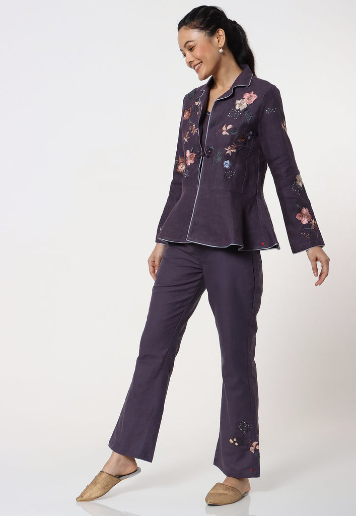 Botanical Spring Peplum Jacket-Jacket Set-KAVERi