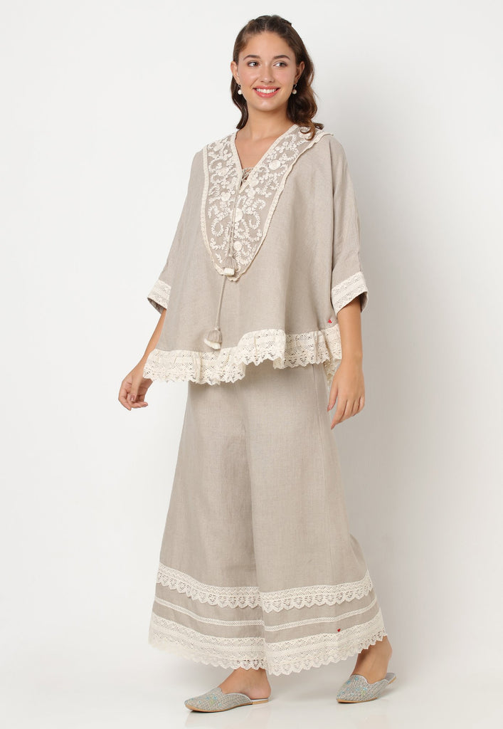 HALO BLOOMS RUFFLE CIRCLE TOP + PANT SET-Top and Pant Set-KAVERi