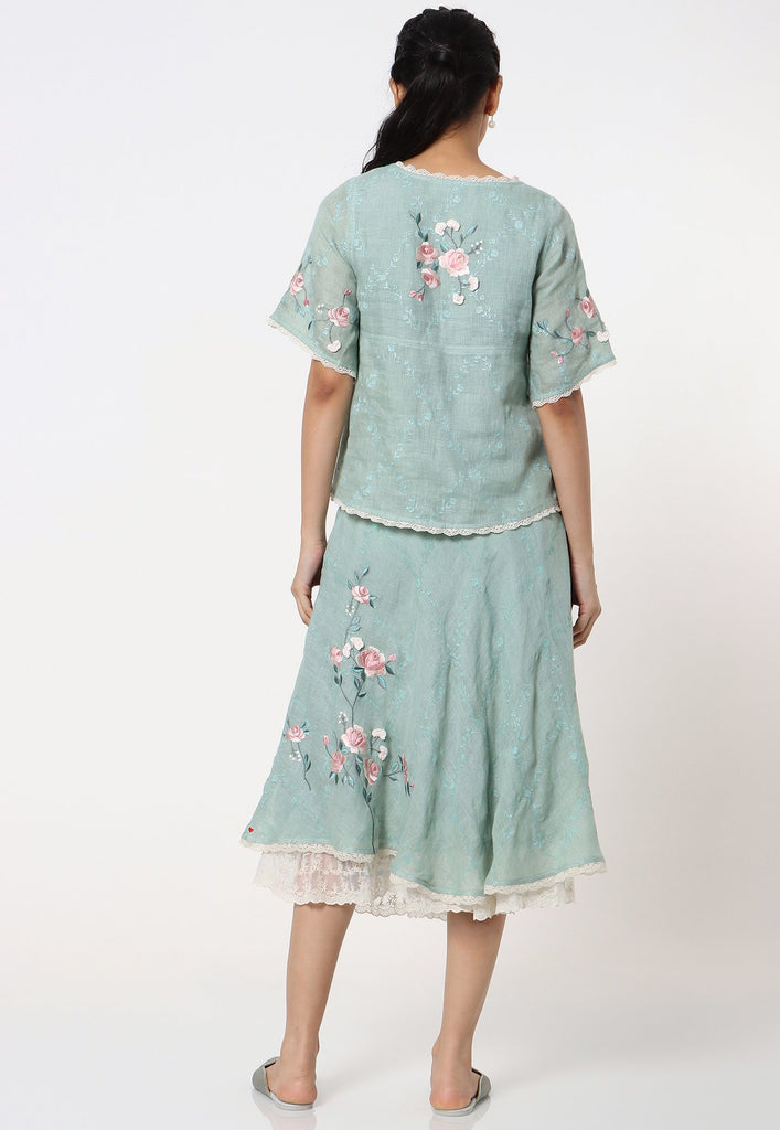 GARDEN TRELLIS EDITH TOP + SKIRT-Tops-KAVERi