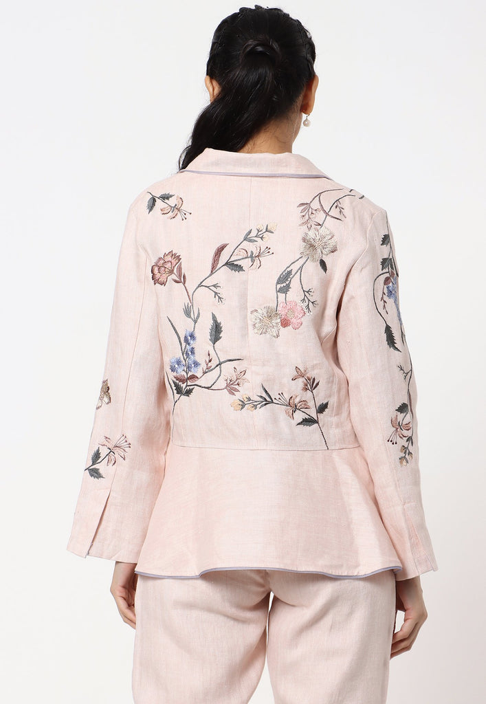 Botanical Spring Peplum Jacket-Jacket Set-KAVERi