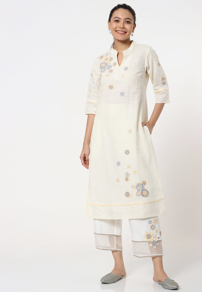 Flower Riot Kurta + Pant-Kurta Set-KAVERi