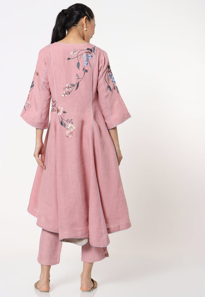Botanical Spring Kurta + Pant + Scarf-Kurta Set-KAVERi