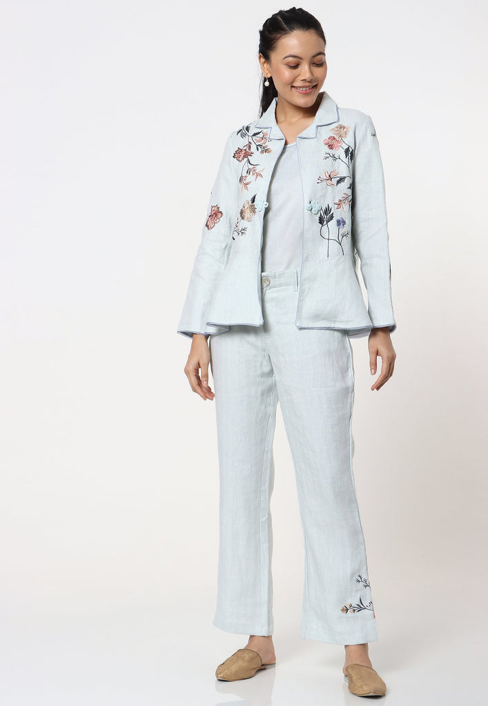 Botanical Spring Peplum Jacket-Jacket Set-KAVERi