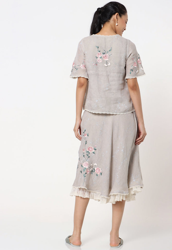 GARDEN TRELLIS EDITH TOP + SKIRT-Tops-KAVERi