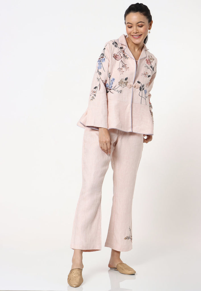 Botanical Spring Peplum Jacket-Jacket Set-KAVERi