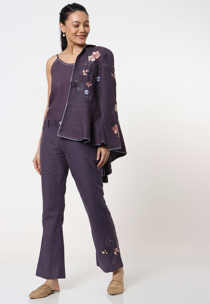 Botanical Spring Peplum Jacket-Jacket Set-KAVERi