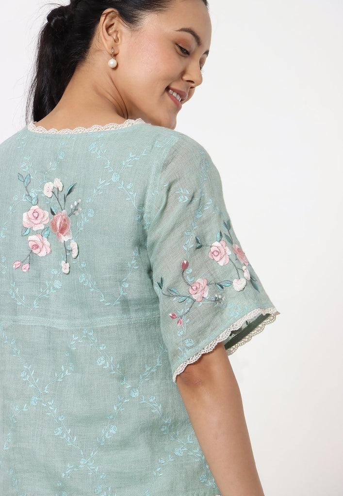 GARDEN TRELLIS EDITH TOP + SKIRT-Tops-KAVERi