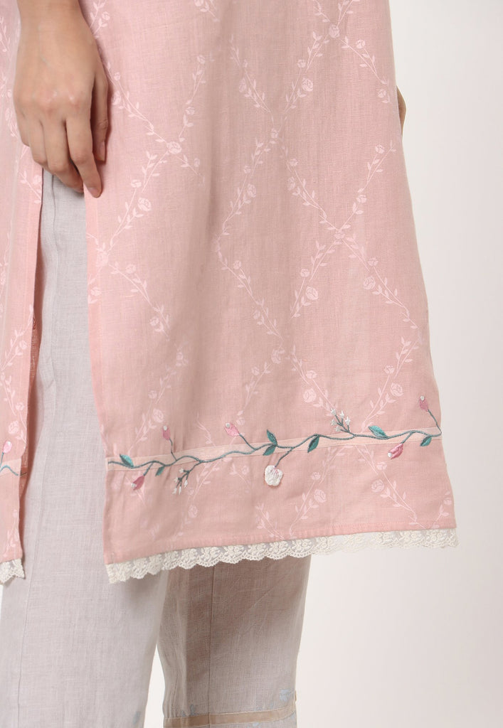 GARDEN TRELLIS KURTA + PANT + DUPATTA-Kurta Set-KAVERi