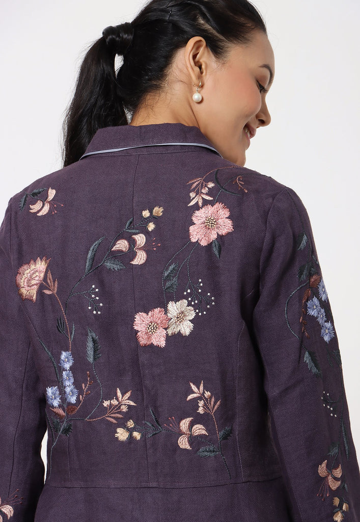 Botanical Spring Peplum Jacket-Jacket Set-KAVERi
