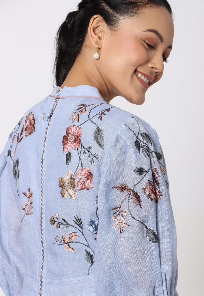 Botanical Spring Peplum Top + Pant Set-Top and Pant Set-KAVERi