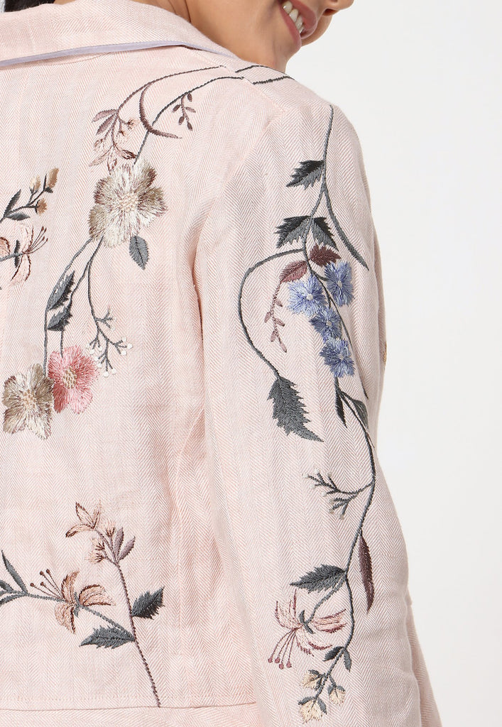 Botanical Spring Peplum Jacket-Jacket Set-KAVERi