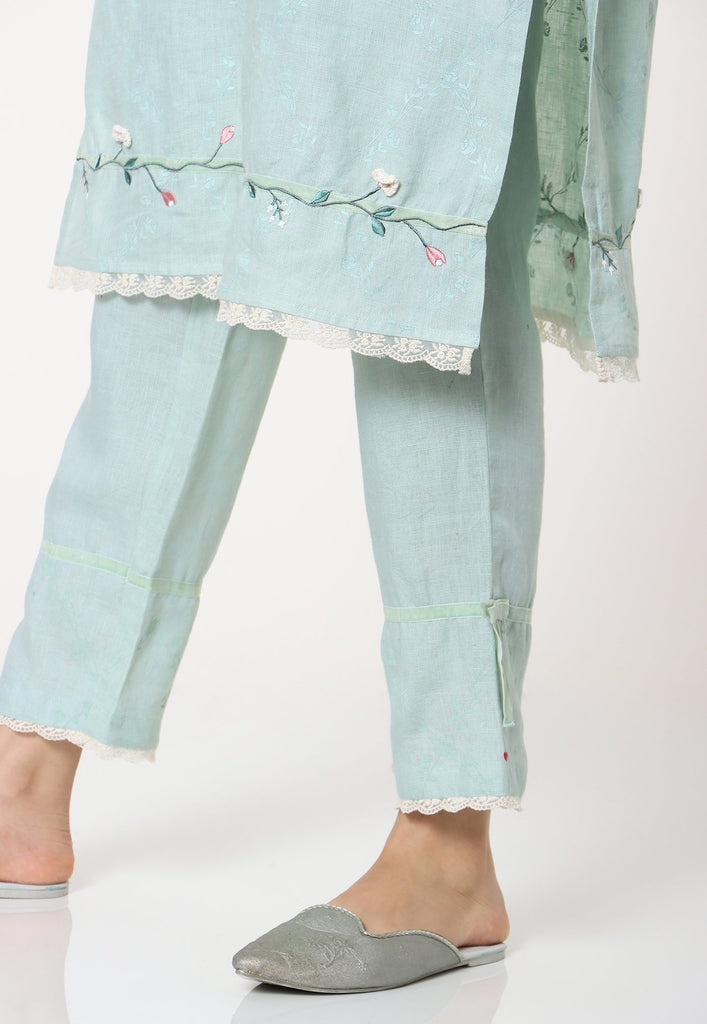 GARDEN TRELLIS KURTA + PANT + DUPATTA-Kurta Set-KAVERi