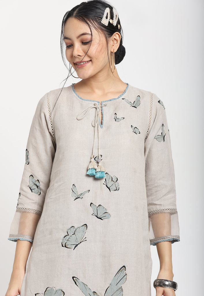 BUTTERFLY GARDEN MY LITTE TUNIC + PANT SET-Kurta Set-KAVERi