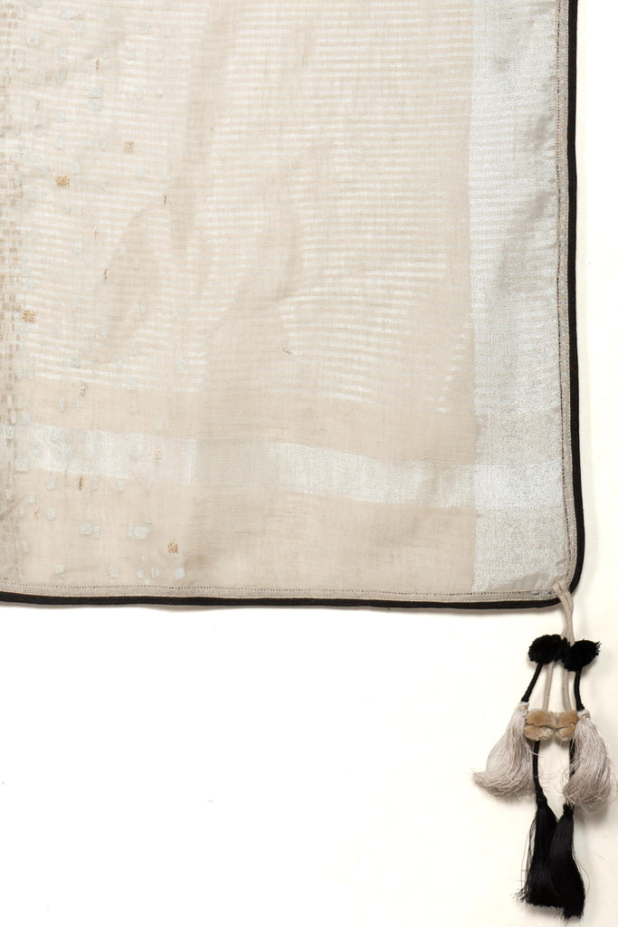 Rubix Saree Black + Natural-Sarees-KAVERi