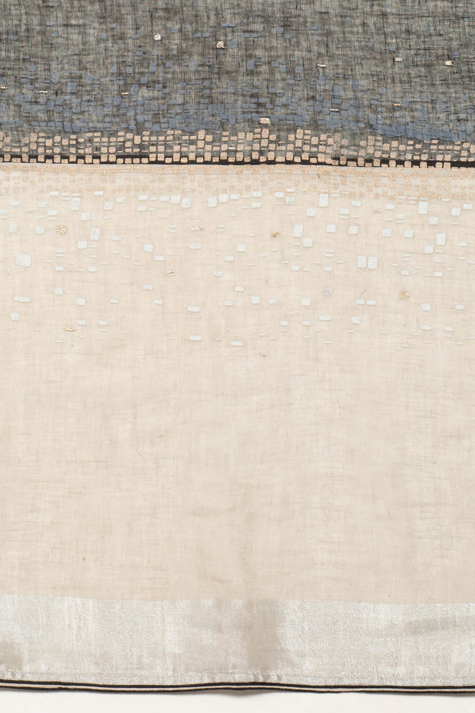 Rubix Saree Black + Natural-Sarees-KAVERi