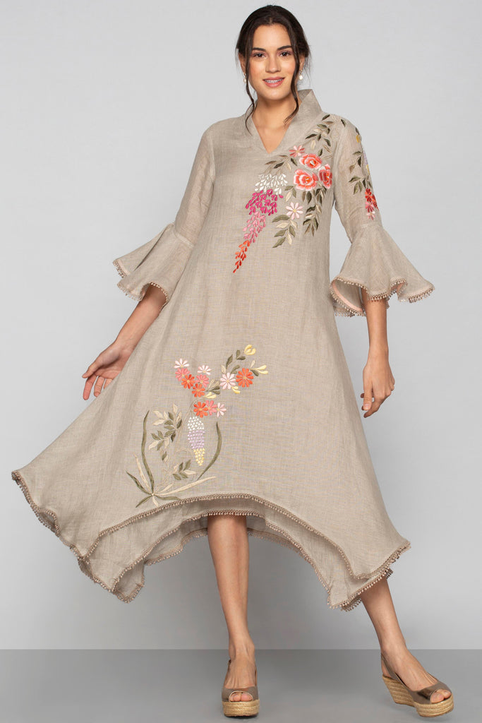 Secret Garden Twirl Dress Natural-Dresses-KAVERi